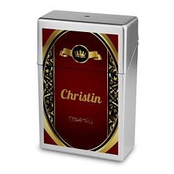 Zigarettenbox mit Namen Christin - Personalisierte Hülle mit Design Wappen - Zigarettenetui, Zigarettenschachtel, Kunststoffbox von digital print