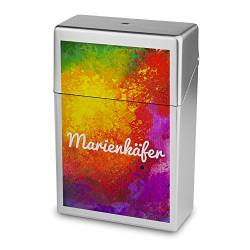 Zigarettenbox mit Namen Marienkäfer - Personalisierte Hülle mit Design Color Paint - Zigarettenetui, Zigarettenschachtel, Kunststoffbox von digital print