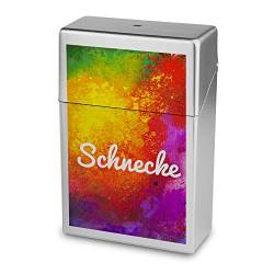 Zigarettenbox mit Namen Schnecke - Personalisierte Hülle mit Design Color Paint - Zigarettenetui, Zigarettenschachtel, Kunststoffbox von digital print