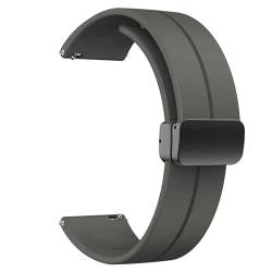 diloy Silikonarmband kompatibel mit Garmin Venu, Vivoactive, Vivomove, Forerunner 55, Forerunner 245 (music). Modell BR45/20mm Grau 20mm von diloy