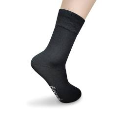 dirconi - 6 Paar Premium Bambus Business Socken Herren 36-39 Schwarz Damen Unisex, extra Lang, atmungsaktiv, feuchtigkeitsregulierend, geruchshemmend, Strümpfe Anzugsocken von dirconi