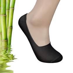 dirconi - 6 Paar Premium Bambus Sneaker Socken Damen Herren Unisex, hautfreundlich, extra kurz, atmungsaktiv, geruchshemmend Füßlinge (36-39, Schwarz) von dirconi