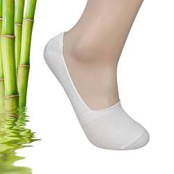 dirconi - 6 Paar Premium Bambus Sneaker Socken Damen Herren Unisex, hautfreundlich, extra kurz, atmungsaktiv, geruchshemmend Füßlinge (36-39, Weiß) von dirconi