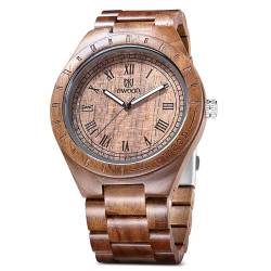 dirocoro Herrenuhr aus Holz Lässig Mode Herren Armbanduhr Leicht Klassische Herrenuhr Naturholz Armbanduhr Quarzarmbanduhr Neu Vintage Geschäft Herren Armbanduhr Leuchtendes Display von dirocoro