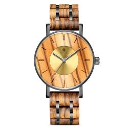 dirocoro Mode Herren Armbanduhr Naturholz Armbanduhr Leichter Analoger Quarz Luxus Uhr Vintage Geschäft Lässige Herren Armbanduhr von dirocoro