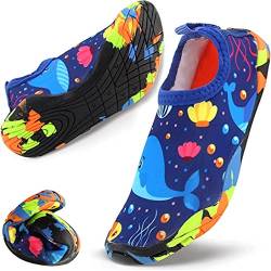 discoball Badeschuhe Kinder Aquaschuhe Mädchen Jungen Wasserschuhe Kinder Strandschuhe Badeschuhe Baby Kleinkind Gummi Anti-Rutsch Verdickt Barfußschuhe Kinder für Strand Schwimmen Pool von discoball