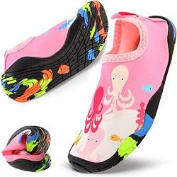 discoball Badeschuhe Kinder Aquaschuhe Mädchen Jungen Wasserschuhe Kinder Strandschuhe Badeschuhe Baby Kleinkind Gummi Anti-Rutsch Verdickt Barfußschuhe Kinder für Strand Schwimmen Pool von discoball