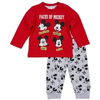 Disney Mickey Mouse Langarmshirt & Hose Disney Mickey Baby Zweiteiler, rot-grau, Gr. 62-92 von disney mickey mouse