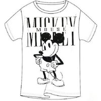 Disney Mickey Mouse T-Shirt Mickey Mouse Cartoon Style Damen T-Shirt, Weiß, 100% Baumwolle von disney mickey mouse