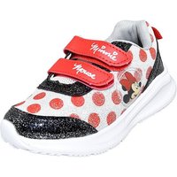 Disney Minnie Mouse Minnie Maus Sneaker Mädchen glitzernde Schuhe mit Klettverschluss Gr. 23 - 28 cm von disney minnie mouse