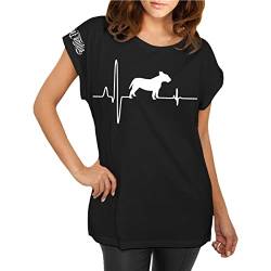 Frauen T-Shirt Bullterrier Herzschlag Größe XS - 5XL von dog like a boss