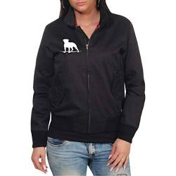 dog like a boss Frauen Harrington Jacke American Bulldog LOGO (mit Rückendruck) Größe XS bis 5XL von dog like a boss