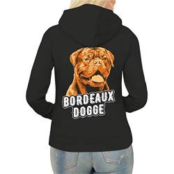 dog like a boss Frauen und Damen Kapuzenjacke Bordeaux Dogge Porträt (mit Rückendruck) Größe XS - XXL von dog like a boss