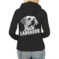 dog like a boss Frauen und Damen Kapuzenjacke Labrador hell Porträt (mit Rückendruck) Größe XS - XXL von dog like a boss