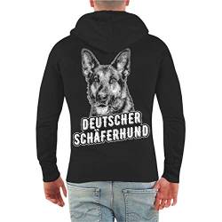 dog like a boss Männer und Herren Kapuzenjacke Deutscher Schäferhund Porträt (mit Rückendruck) Größe S - 4XL von dog like a boss