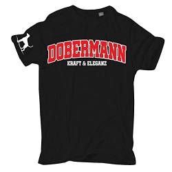 dog like a boss Übergrößen Herren Tshirt Dobermann Kraft & Eleganz Größe 3XL - 8XL von dog like a boss