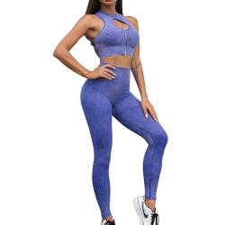 dohomiryo Workout-Outfits für Frauen 2-Teiliges Set,Nahtlos Yoga-Outfits Hohe Taille Leggings+Sport-BH Damen Trainingsanzüge Set Yoga Outfit Dunkellila S von dohomiryo
