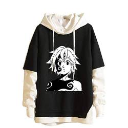 domorebest The Seven Deadly Sins Meliodas Hoodie Dragon's Sin of Wrath Pullover Hoodie Unisex Fake Zweiteilige Näh-Sweatshirts von domorebest