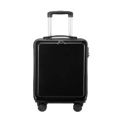 Koffer Von Vorne Zu Öffnender Boarding-Koffer for Damen, 24-Zoll-Passwort-Reisekoffer, Universal-Rad-Trolley-Koffer Suitcase (Color : Black, Size : 20) von dongyingyi