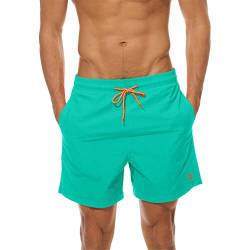 donhobo Badehose Herren Badeshorts Schnelltrocknend Männer Schwimmhose Boardshorts Strandshorts Männer Sporthose Kurz Beachshorts (Seegrün, XS) von donhobo