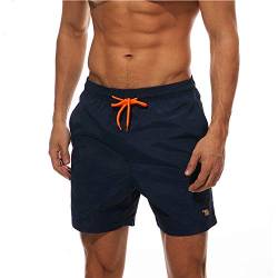 donhobo Badeshorts für Herren Schnelltrocknend Schwimmhose Badehose Jungen Beachshorts Boardshorts Strand Shorts Freizeit, XXL, Marineblau von donhobo