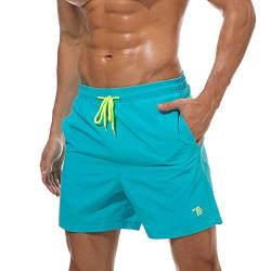 donhobo Badeshorts für Herren Schnelltrocknend Schwimmhose Badehose Jungen Strand Surf Freizeit Schwimmen Laufen Board Shorts (Himmelblau, L) von donhobo