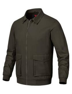 donhobo Bomberjacke Herren Frühling Sommer Fliegerjacke Leichte Arbeitsjacke Army Jacke Blouson Übergangsjacke Männer Windbreaker, Braun, XL von donhobo