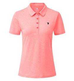 donhobo Damen Poloshirt Polohemd Basic Kurze Ärmel T-Shirt Sportswear Tops Tee Casual Sportshirt Quick Dry Polo Shirts (Pink, S) von donhobo
