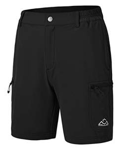 donhobo Damen Shorts Leichte Schnelltrocknend Atmungsaktiv Wanderhose Outdoor Sport Cargohose Sommer Bermuda Freizeit Kurze Hose (Schwarz, L) von donhobo