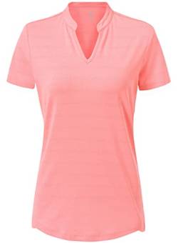 donhobo Damen Sport T-Shirt Running Fitness Shirts Sportbekleidung V Ausschnitt Kurzarm Oberteile Shortsleeve Casual Yoga Top (Rosa, L) von donhobo