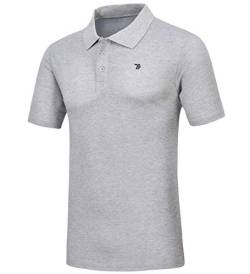 donhobo Herren Poloshirt Polo Polohemd Kurzarmshirt Basic T-Shirt Schnell Trocknend Tennis Golf Sporthemd (Hellgrau, S) von donhobo