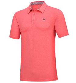 donhobo Herren Poloshirt Polo Polohemd Kurzarmshirt Basic T-Shirt Schnell Trocknend Tennis Golf Sporthemd (Orange, 2XL) von donhobo