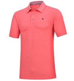 donhobo Herren Poloshirt Polo Polohemd Kurzarmshirt Basic T-Shirt Schnell Trocknend Tennis Golf Sporthemd (Orange, L) von donhobo