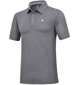 donhobo Herren Poloshirts Einfarbig Basic Kurzarm Polohemd T-Shirt Schnelltrocknend Golf Polo Shirt (Dunkelgrau, M) von donhobo