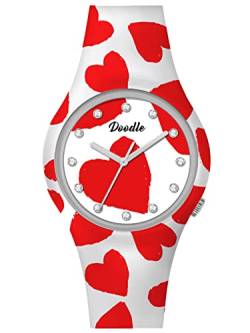 Doodle Watch Damenuhr Graphics Mood Herz mit Silikonband 35 MM DO35023 von doodle