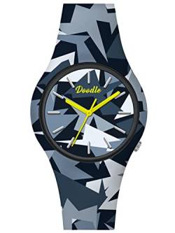 Doodle Watch Quarz Armbanduhr Tattoouhr Camouflage Blau mit Silikonband 39 MM DO39017 von doodle