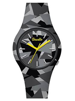 Doodle Watch Quarz Armbanduhr Tattoouhr Camouflage Grau mit Silikonband 39 MM DO39019 von doodle