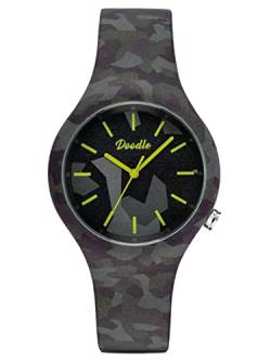 Doodle Watch Quarz Armbanduhr Tattoouhr Camouflage Schwarz mit Silikonband 39 MM DO39018 von doodle