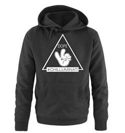 Comedy Shirts - DOPE # CHILLUMINATI - Herren Hoodie - Schwarz/Weiss Gr. L von dope diamond