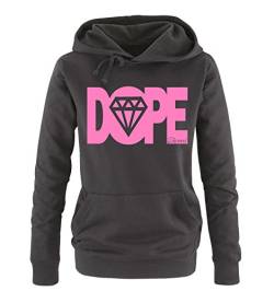 Comedy Shirts - DOPE - dope diamond - Damen Hoodie - Schwarz / Rosa Gr. S von dope diamond