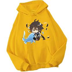 doyouwantmore Genshin Impact Hoodie Anime Spiel Cosplay Kostüm Unisex Genshin Impact Zhongli Bedrucktes Kapuzen Sweatshirt Langarm Pullover Sportbekleidung mit Kängurutasche von doyouwantmore