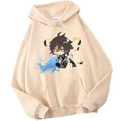 doyouwantmore Genshin Impact Hoodie Anime Spiel Cosplay Kostüm Unisex Genshin Impact Zhongli Bedrucktes Kapuzen Sweatshirt Langarm Pullover Sportbekleidung mit Kängurutasche von doyouwantmore