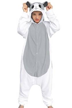 dressfan Tier Cosplay Kostüm Hamster Pyjamas Erwachsene Mädchen (M, Grau) von dressfan