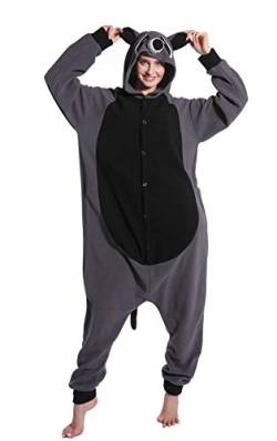 dressfan Unisex Adult Animal Pyjamas Waschbär Cosplay Kostüm (XL(Für höhe: 70"-74"), Grey) von dressfan