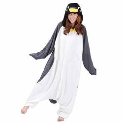 dressfan Unisex Tier Pyjamas Erwachsener Pinguin Cosplay Kostüm (M(63"-66"), Grey) von dressfan