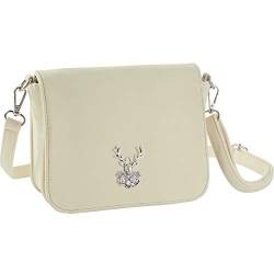 dressforfun 900653 Damen Trachten Handtasche Heimatliebe, Schicke Trachtenhandtasche in Wildlederoptik (Beige | Nr. 303283) von dressforfun