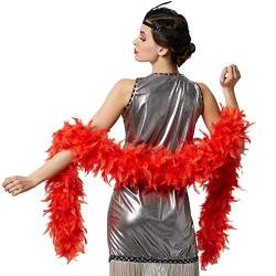 dressforfun 900838 Flauschige Federboa, 180 cm lang, Damen Mädchen Karnevals Kostüm Accessoire - diverse Farben - (rot | Nr. 303401) von dressforfun
