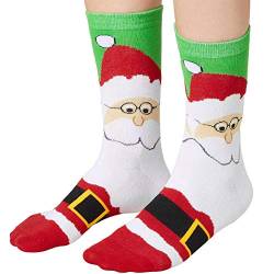 dressforfun 900856 Unisex Weihnachts Socken mit Weihnachtsmann Motiv, atmungsaktiv, grün rot weiß - diverse Größen - (35-38 | Nr. 303502) von dressforfun