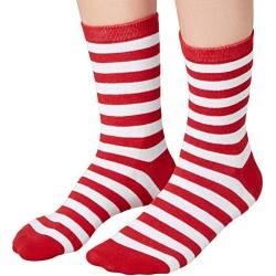 dressforfun 900858 Unisex Weihnachts Socken, atmungsaktiv, rot weiß gestreift - diverse Größen - (35-38 | Nr. 303511) von dressforfun
