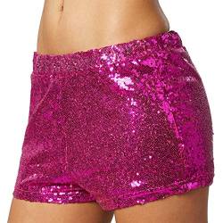 dressforfun 900996 Damen Pailletten Glitzer Shorts, sexy Kurze Hose Shorts, pink (L | Nr. 303918) von dressforfun